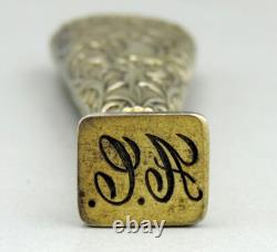 Antique Silver Gilt Seal Stamp with Boar's Head Mark, 19th Century
