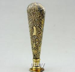 Antique Silver Gilt Seal Stamp with Boar's Head Mark, 19th Century