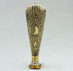 Antique Silver Gilt Seal Stamp with Boar's Head Mark, 19th Century