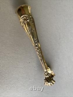 Antique Silver Gilt Sugar Tongs Puiforcat Fleur De Lys