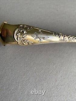 Antique Silver Gilt Sugar Tongs Puiforcat Fleur De Lys