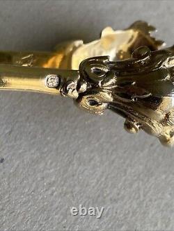 Antique Silver Gilt Sugar Tongs Puiforcat Fleur De Lys