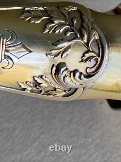 Antique Silver Gilt Sugar Tongs Puiforcat Fleur De Lys