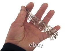 Antique Silver Long Necklace 140cm circa 1900 Excellent Condition