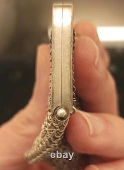 Antique Silver Mesh Coin Purse 48g with Hallmark