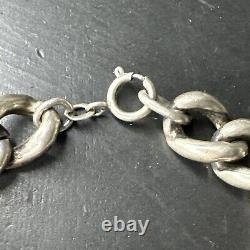 Antique Silver Money Chain Bracelet Art Nouveau Deco