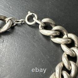 Antique Silver Money Chain Bracelet Art Nouveau Deco