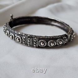 Antique Silver Open Bangle Bracelet 60x56mm Hallmarked