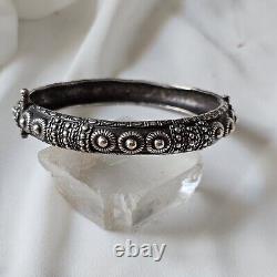 Antique Silver Open Bangle Bracelet 60x56mm Hallmarked