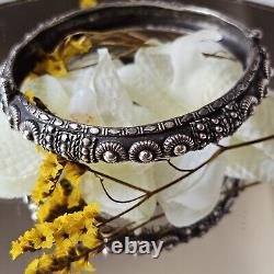 Antique Silver Open Bangle Bracelet 60x56mm Hallmarked