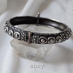 Antique Silver Open Bangle Bracelet 60x56mm Hallmarked