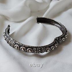 Antique Silver Open Bangle Bracelet 60x56mm Hallmarked