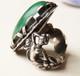 Antique Silver Ring With Malachite Mermaid