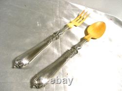 Antique Silver Salad Serving Set Minerva Spoon Fork Antique Silver Salad Serving Set Minerva Spoon Fork