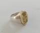 Antique Silver Signet Ring 18k Gold Coat Of Arms Count's Crown