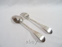Antique Silver Solid Spoon Fork Rotterdam Netherlands 18th Century