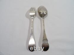 Antique Silver Solid Spoon Fork Rotterdam Netherlands 18th Century