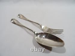 Antique Silver Solid Spoon Fork Rotterdam Netherlands 18th Century