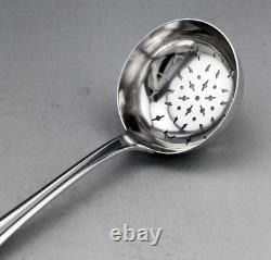 Antique Silver Sugar Sifter or Tea Strainer in Solid Silver, First Standard Mark