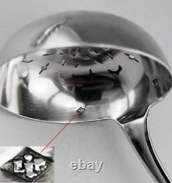 Antique Silver Sugar Sifter or Tea Strainer in Solid Silver, First Standard Mark