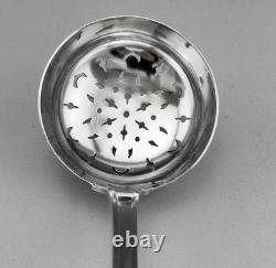 Antique Silver Sugar Sifter or Tea Strainer in Solid Silver, First Standard Mark