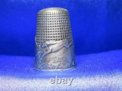 Antique Silver Thimble The Hare and the Tortoise