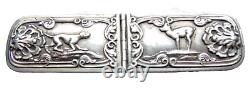 Antique Snuff Box with Solid Silver Animal Decorations