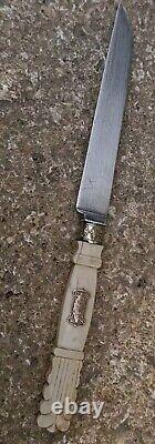 Antique Solid Gold Knife Monogram FD Crown Count's & Solid Silver 36.9 g