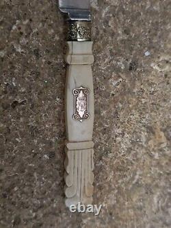 Antique Solid Gold Knife Monogram FD Crown Count's & Solid Silver 36.9 g