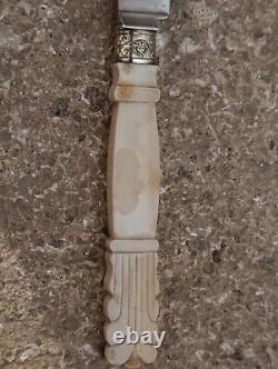 Antique Solid Gold Knife Monogram FD Crown Count's & Solid Silver 36.9 g
