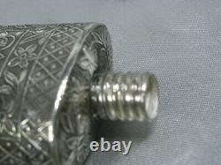 Antique Solid Silver 800 Snuffbox Perfume Bottle Flask Silver Bottle