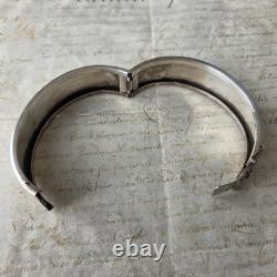 Antique Solid Silver 835 Guilloché Bangle Bracelet, 1900 German / Pforzheim RL