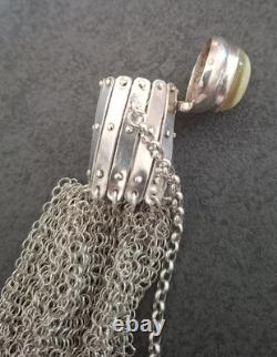 Antique Solid Silver Accordion Coin Purse