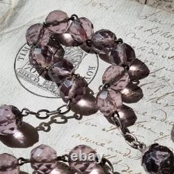 Antique Solid Silver Amethyst Crystal Rosary XIXth