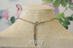 Antique Solid Silver Amethyst Necklace, 925 Hallmarked, Art Deco, Circa 1930