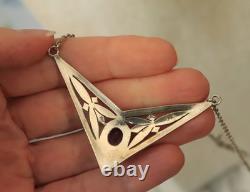 Antique Solid Silver Amethyst Necklace, 925 Hallmarked, Art Deco, Circa 1930