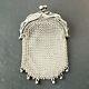 Antique Solid Silver Art Nouveau Coin Purse Stork Decor