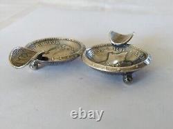 Antique Solid Silver Ashtray with Coins of King Amadeo I of Spain 1871-1893