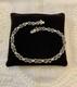 Antique Solid Silver Bracelet Goldsmith&rsquo;s Hallmark 16 Genuine Diamonds