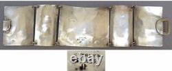 Antique Solid Silver Bracelet signed JF eagle silver eagle Peru Inca style