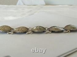 Antique Solid Silver Bracelet with 5 Francs Sower Roty Coins