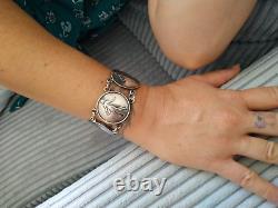 Antique Solid Silver Bracelet with 5 Francs Sower Roty Coins