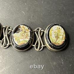 Antique Solid Silver Bracelet with Micro Mosaic to Restore Napoleon III