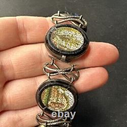 Antique Solid Silver Bracelet with Micro Mosaic to Restore Napoleon III