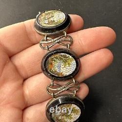 Antique Solid Silver Bracelet with Micro Mosaic to Restore Napoleon III