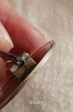 Antique Solid Silver Brooch Half-Crown George III 1817 Engraved Monogram A