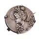 Antique Solid Silver Brooch Profile Of A Woman Circa 1900