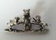 Antique Solid Silver Brooch With Bears & Dogs, Austro-hungarian Empire, 19th Century