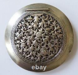 Antique Solid Silver Chinese Silver Powder Box