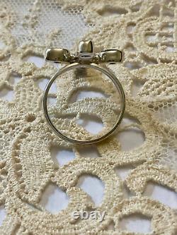 Antique Solid Silver Cross Ring Peridot Crafted Hallmarked